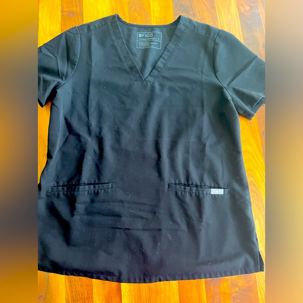 Figs Scrub Top- Black